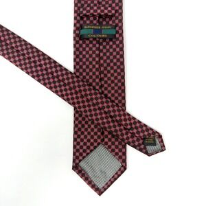 Alexander Julian Colours Silk Tie Red Black Geometric Circle 58.5x3